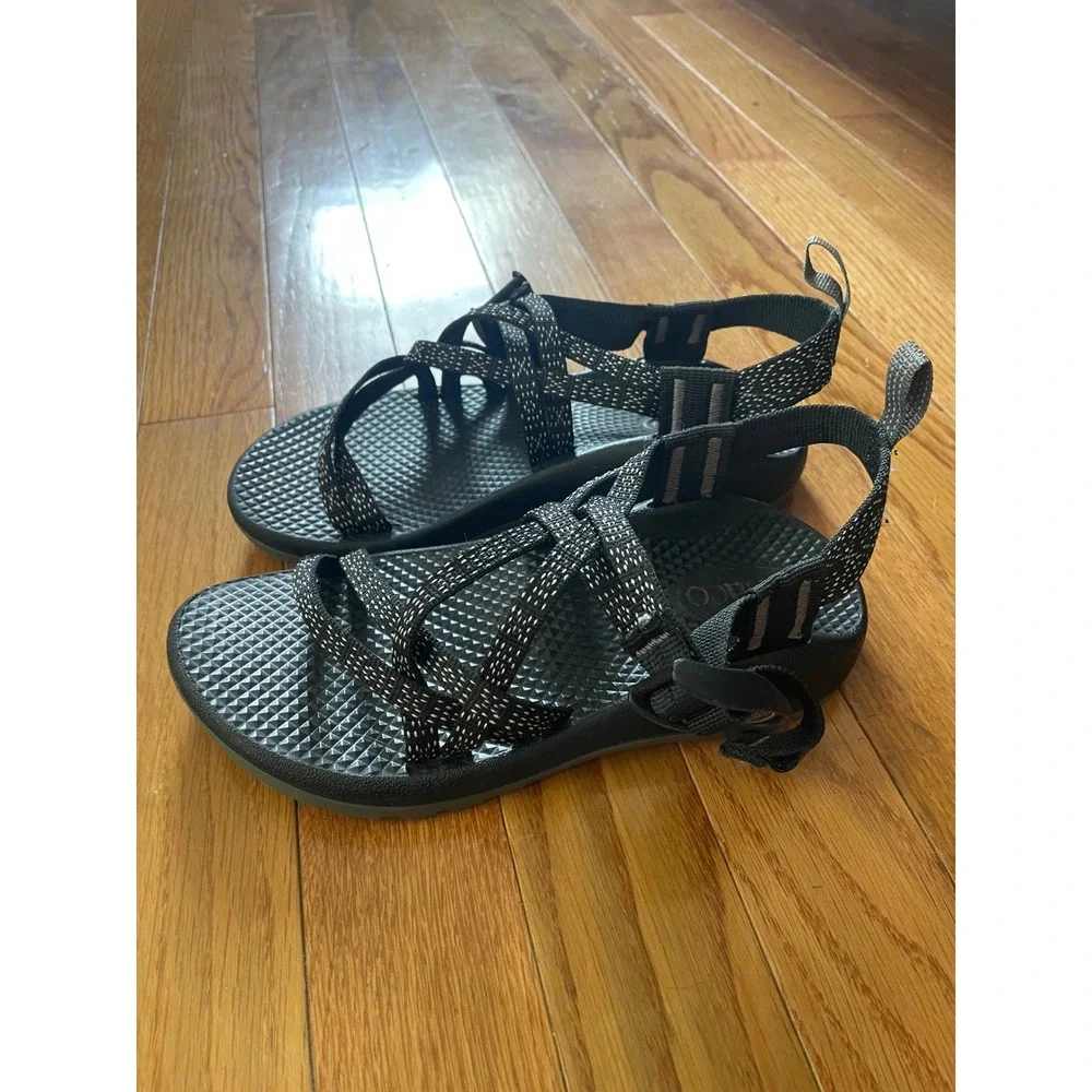 Chaco Kids Z1 Ecotread Sport Sandals Black White Strappy Size 2